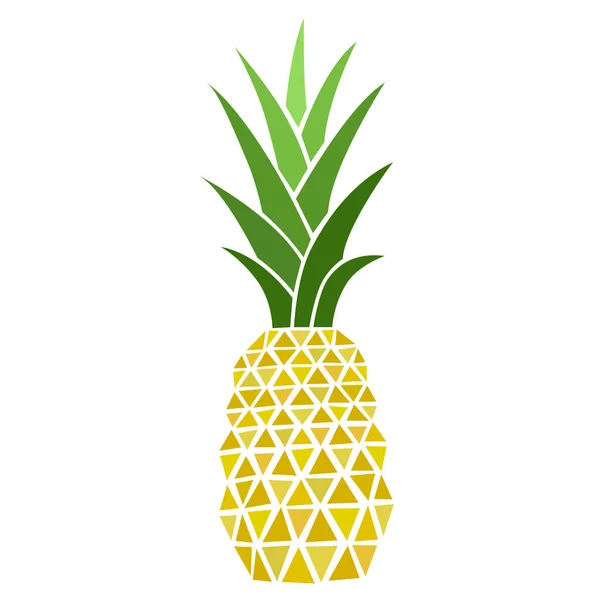Eine Ananas Frisches Obst Doodle Farbvektorabbildung Handgezeichnet Vereinzelt Auf Weißem — Stockvektor