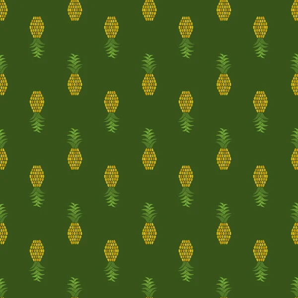 Ananas Model Fără Sudură Tras Mână Fructe Vectoriale Tropicale Doodle — Vector de stoc