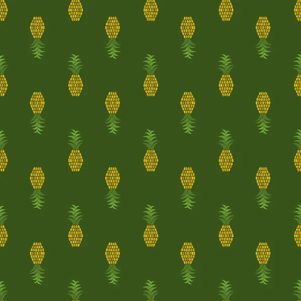 Ananas Nahtloses Muster Handgezeichnet Tropische Vektorfrüchte Doodle Geometrisches Ornament Dekorative — Stockvektor