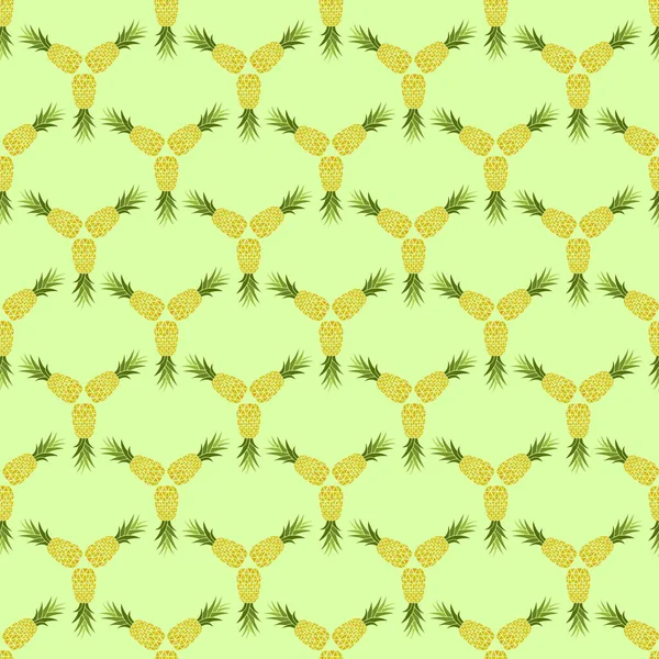 Ananas Motif Sans Couture Dessiné Main Fruits Vecteurs Tropicaux Doodle — Image vectorielle