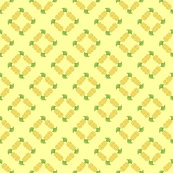 Ananas Nahtloses Muster Handgezeichnet Tropische Vektorfrüchte Doodle Geometrisches Ornament Dekorative — Stockvektor