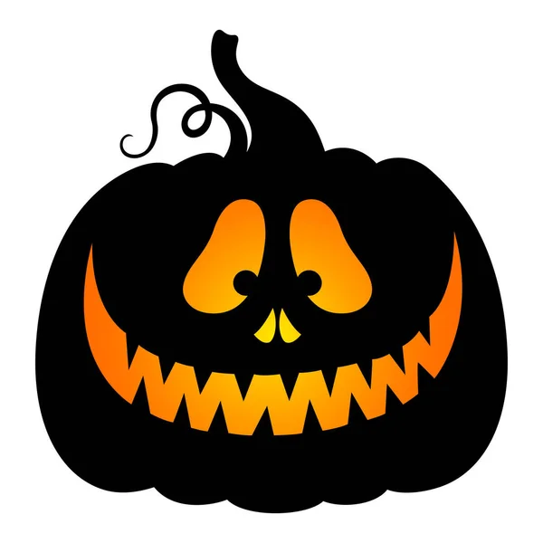 Halloween Wektor Dyni Latarnia Jacka Czarna Sylwetka Kreskówkowym Stylu Symbole — Wektor stockowy