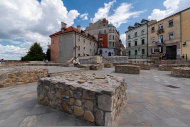 Lublin Old Town en eski bölümünde Plac po Farze meydanı
