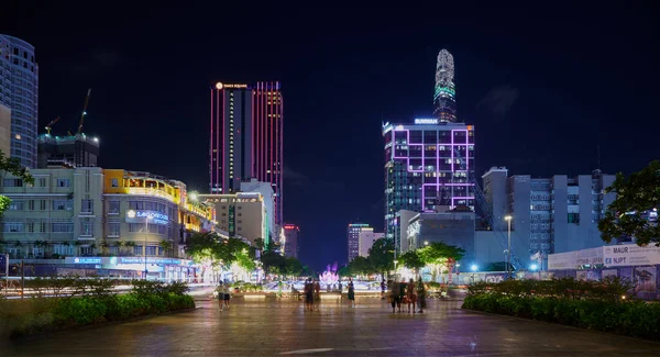 Chi Minh Vietnam Mar 2020 Nguyen Hue Utca Éjjel Nappal — Stock Fotó