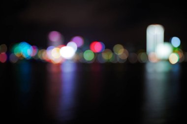 Bokeh soyut bulanık arkaplan, aydınlatılmış şehir arkaplanı