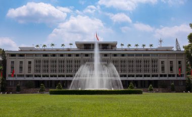 Ho Chi Minh Şehri, Vietnam MAR 13, 2020 - Ho Chi Minh 'deki yeniden birleşme sarayı, şehrin turistik merkezlerinden biri