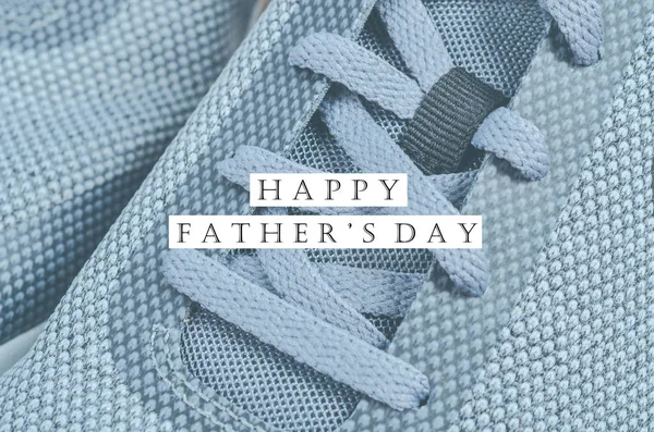 Happy Father Day Message Grey Sneakers Father Day Concept — Stock Photo, Image