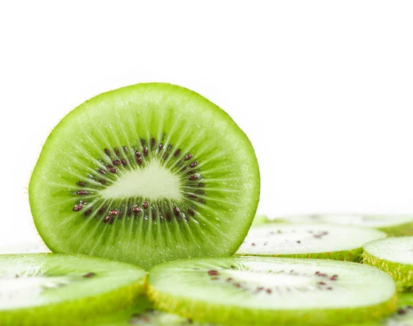 Fructe Proaspete Kiwi Fundal Alb — Fotografie, imagine de stoc
