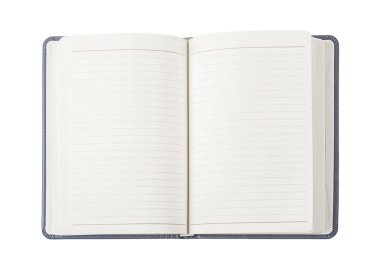Metnin veya mesajın için beyaz arkaplanda izole edilmiş boş bir kitap aç, kırpma yolunu kaydet.