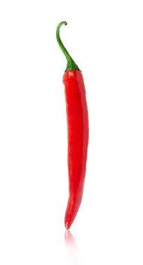 Red chilli slice isolated on white background, Save clipping path. clipart