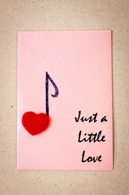 Sadece küçük bir aşk notu. Valentine konsepti.