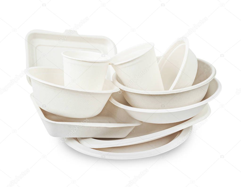 Eco friendly biodegradable paper dishes.