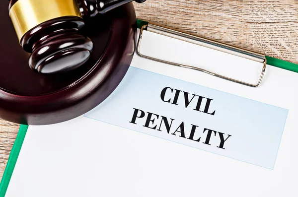 Civil penalty and gavel. Law concept.