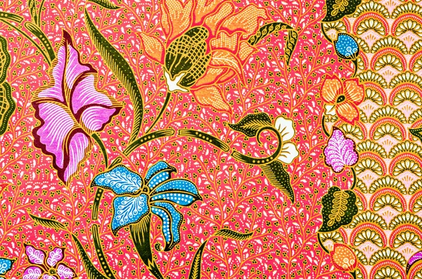 Belle Art Motif Textile Batik Qui Deviennent Des Vêtements Traditionnels — Photo