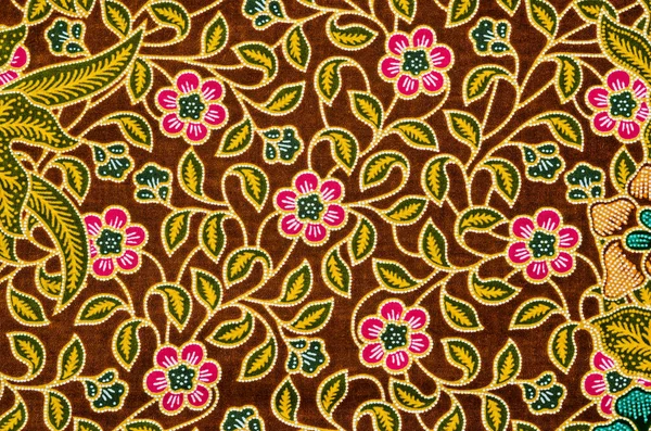 Het Mooie Van Kunst Batik Textiel Patroon Dat Traditionele Kleding — Stockfoto