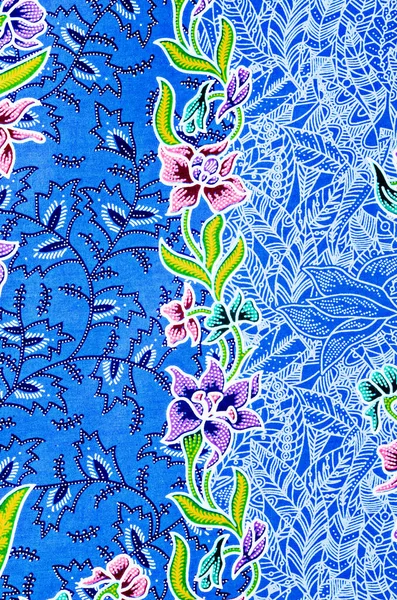 Den Vackra Konst Batik Textil Mönster Som Blir Traditionella Kläder — Stockfoto