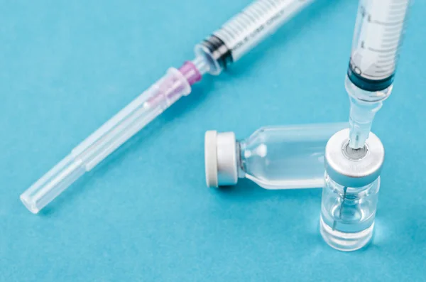 Vaccin Och Spruta För Injektion Förebyggande Immunisering Och Behandling Mot — Stockfoto