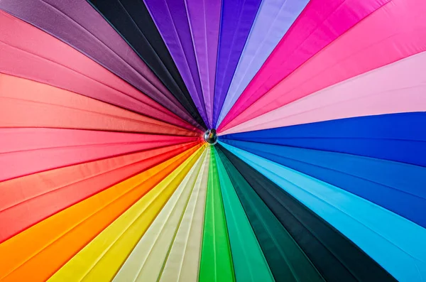 Close Rainbow Coloured Umbrella Textured Background — Stock Photo, Image