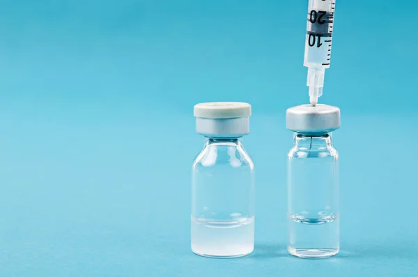 Vaccin Injectiespuit Preventie Immunisatie Behandeling Tegen Coronavirusinfectie Geneesmiddeleninfectieus Concept — Stockfoto