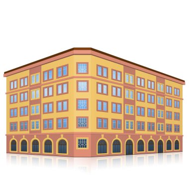 Ofis Binası giriş ve beyaz arka plan yansıması ile