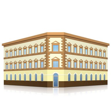 Ofis Binası giriş ve beyaz arka plan yansıması ile