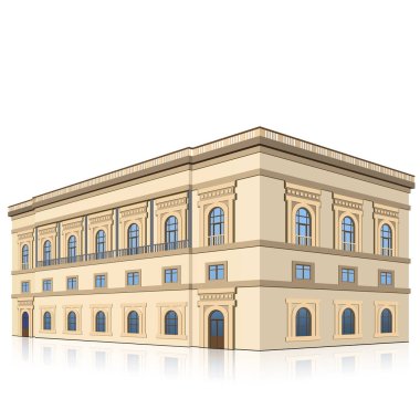 Ofis Binası giriş ve beyaz arka plan yansıması ile