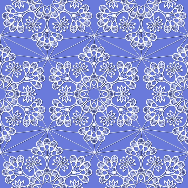 Seamless Pattern White Snowflakes Blue Background — Stock Vector