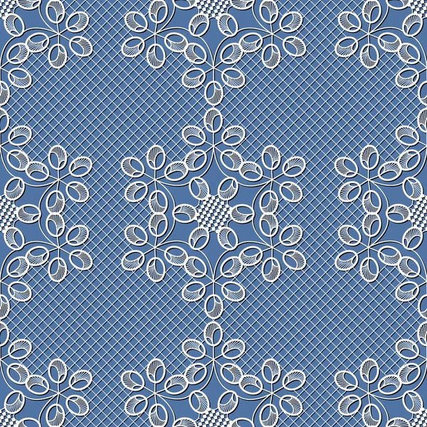 Безшовний Візерунок Білими Сніжинками Синьому Фоні — стоковий вектор