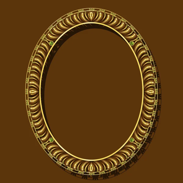 Frame Gouden Kleur Met Diamanten Bruine Achtergrond — Stockvector