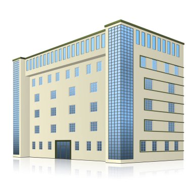 Ofis Binası giriş ve beyaz arka plan yansıması ile