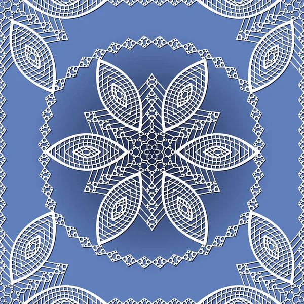 Бесшовный Узор Белыми Снежинками Синем Фоне — стоковый вектор