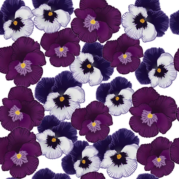Seamless pattern with flowers violets — Stock Vector