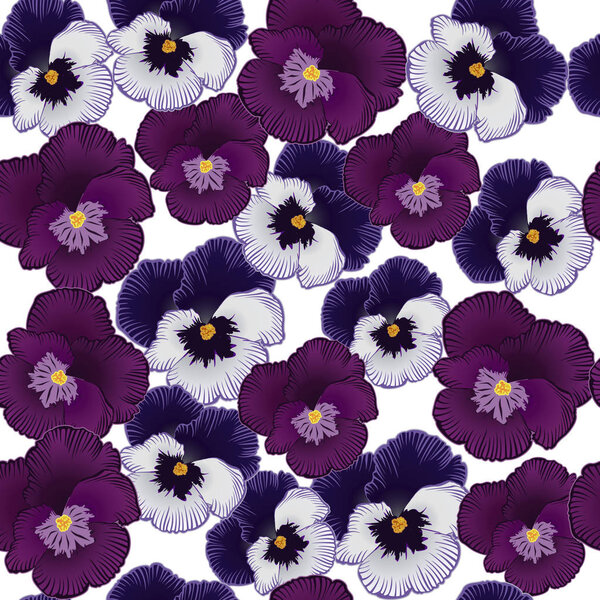 seamless pattern with flowers violets