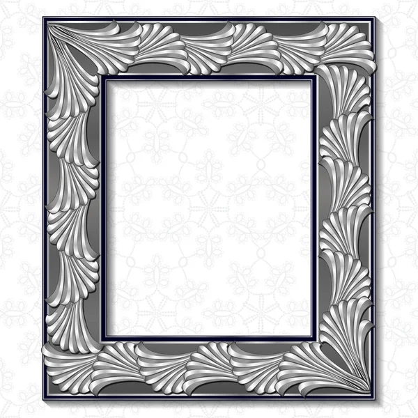 Frame silver color with shadow — Stock Vector