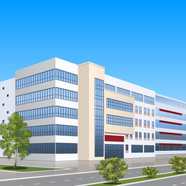 giriş ve bir yansıma ile ofis binası