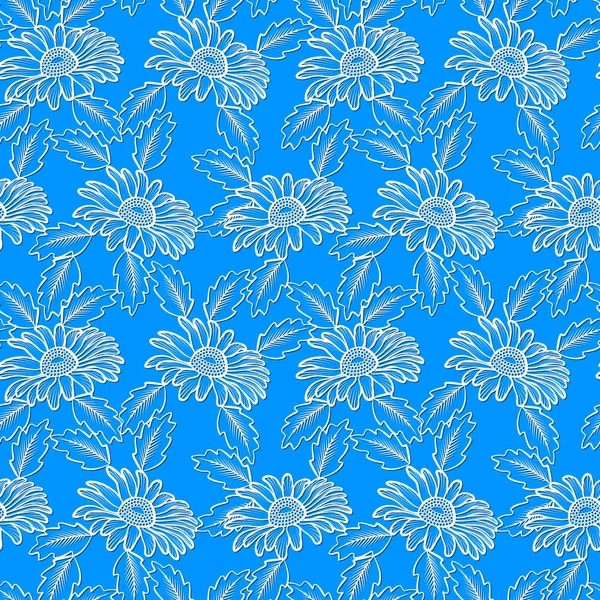 Motif sans couture avec des fleurs blanches — Image vectorielle