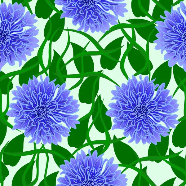 Seamless pattern with blue flowers — Stock Vector