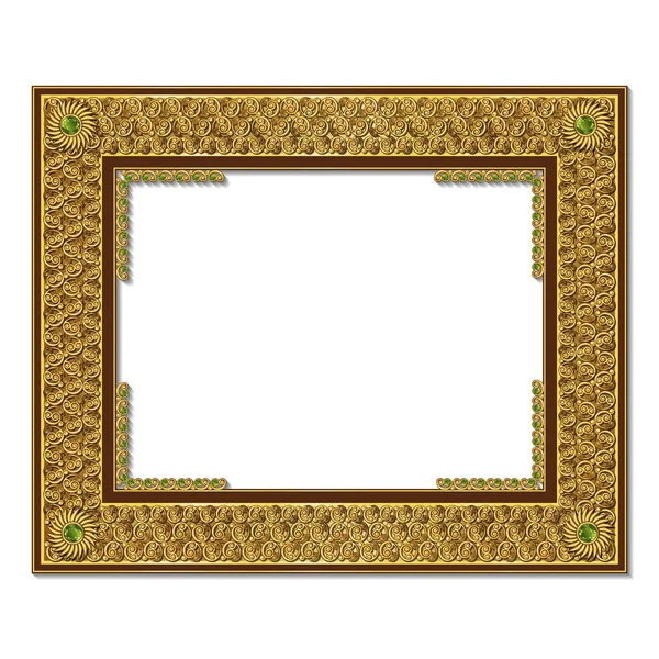 Frame gold color with shadow — Stock Vector