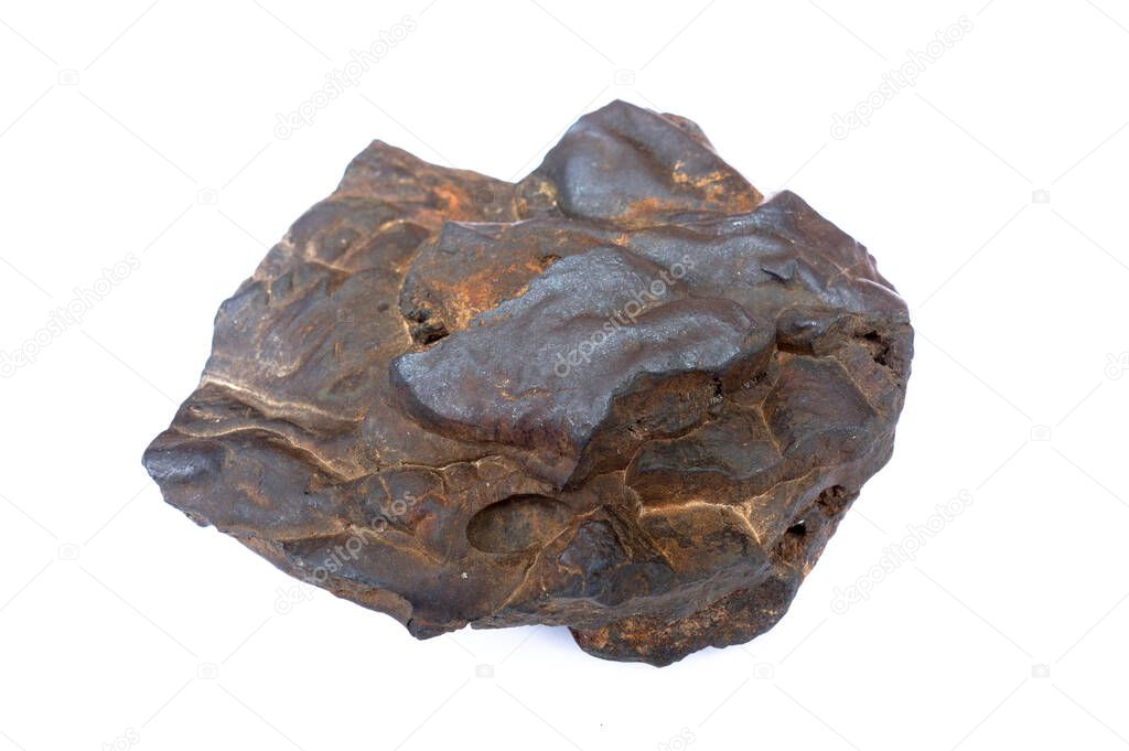 Molten iron ore on white isolate