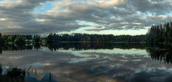 Forest Lake Cloud Reflection Leningrad Region Karelian Isthmus — Stock Photo, Image