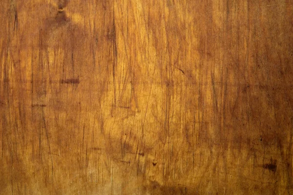 Yellowed Wood Texture Kitchen Board Knife Cuts — Stock Photo, Image