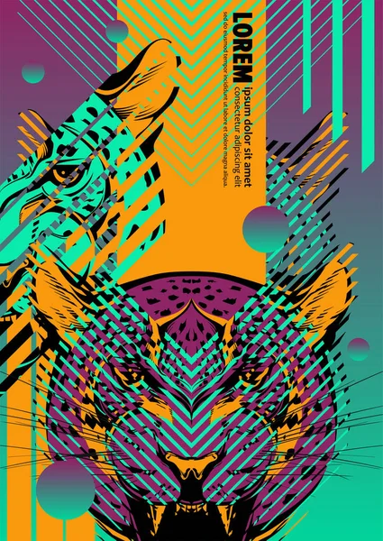 Абстрактный Дизайн Плаката Леопардом — стоковый вектор