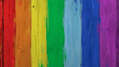 Gökkuşağı renkli ahşap arka plan