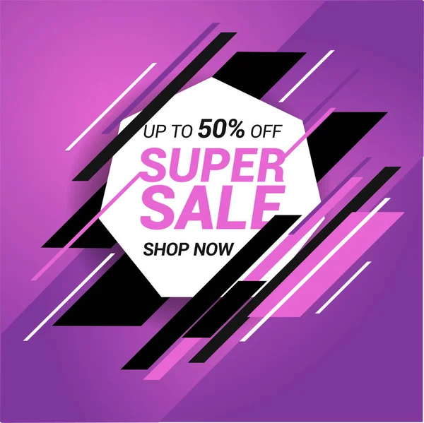 Super Sale Banner Vorlage Design Vektorillustration — Stockvektor