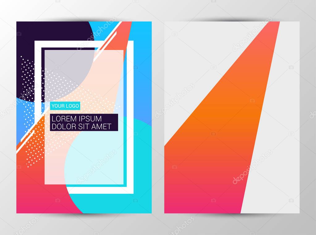 Set of cover with  shapes for a text. Universal template for a brochure, flyer and advertising