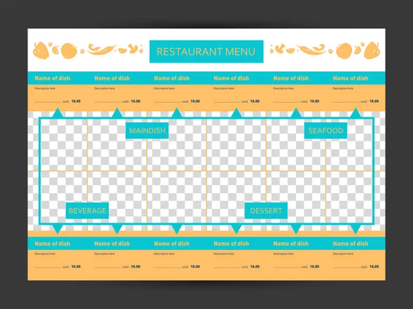 Restoran Broşür Vektör Fotoğraf Için Yer Ile Modern Menü Tasarımı — Stok Vektör