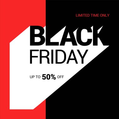 Kara Cuma. Satış afişi şablonu