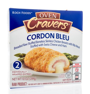 Winneconne - 1 Haziran 2018: fırın Cravers cordon bleu izole bir arka plan üzerine bir kutu.