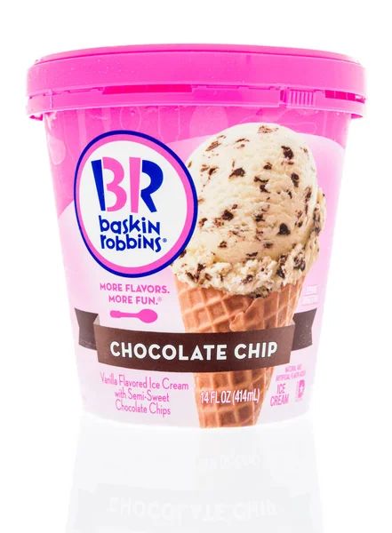 Winneconne Haziran 2018 Bir Kapsayıcı Baskin Robbins Dondurma Çikolatalı Lezzet — Stok fotoğraf