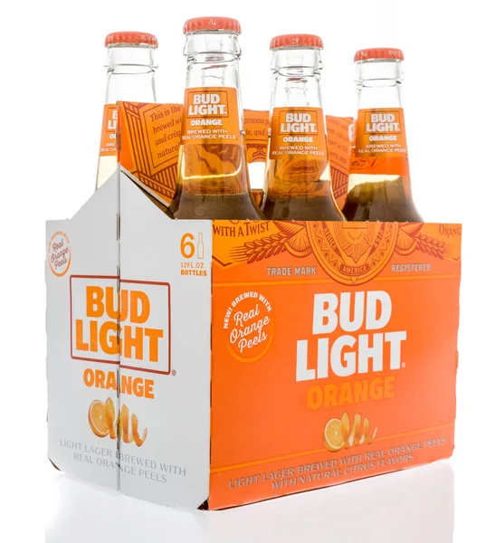 Winneconne Junio 2018 Paquete Seis Cervezas Budlight Color Naranja Claro — Foto de Stock